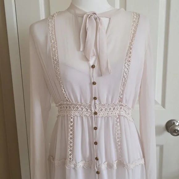 Altar'd State Womens Ivory Boho Crochet Lace Dress - Size Small - Picture 2 of 9
